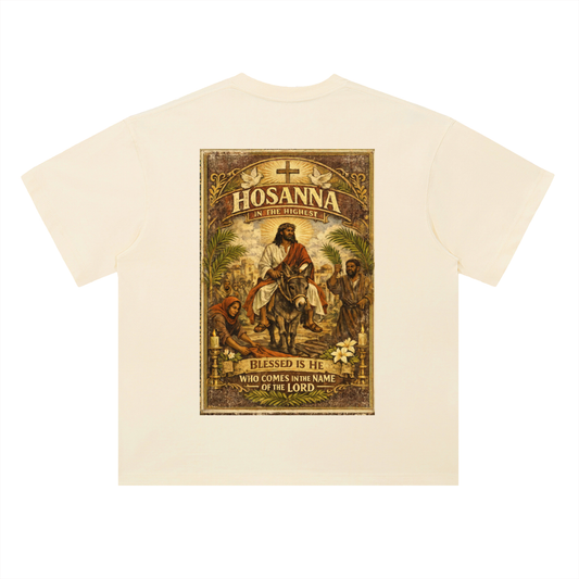 HOSANNA IN THE HIGHEST – Palm Sunday Heavyweight Drop Shoulder Cotton T-Shirt