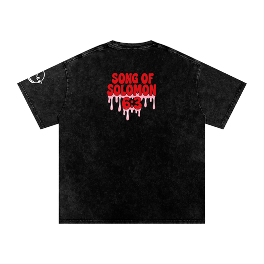 Snow Washed Oversized Cotton T-Shirt-I Am His Beloved (Pink)