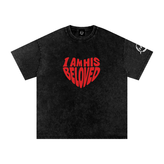 Snow Washed Oversized Cotton "I AM" T-Shirt